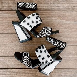 EXÈ | Block Heel with Beaded Detail